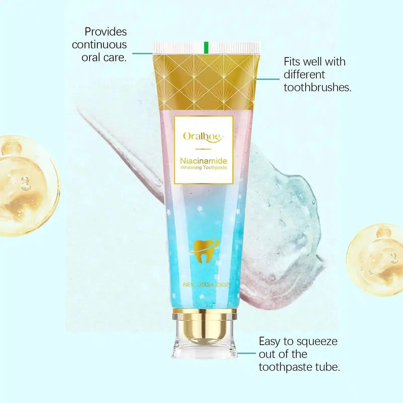 Niacinamide Whitening Toothpaste Remove Yellow Teeth Smoke Stains Improve Oral Smell Breath Fresh Tooth Bleaching Care Product - PrimeandBeauty