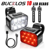 BUCKLOS Bicycle Rear Light Front Light 1100mAh LED COB Waterproof Bike Lamp USB Rechargeable Mtb Road Bike Taillights Bike Parts - PrimeandBeauty