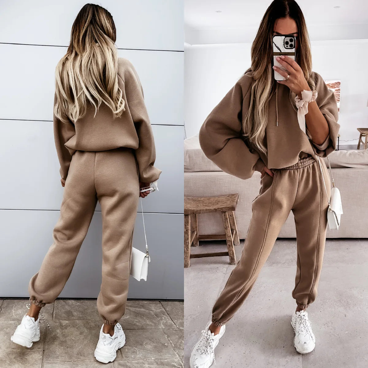 2025 Women Hoodies Sports Tops Pants Tracksuit Sweatshirt Sweat Suit Jogging Set Long Sleeve Hoodie Sport Pants Lady Suit - PrimeandBeauty