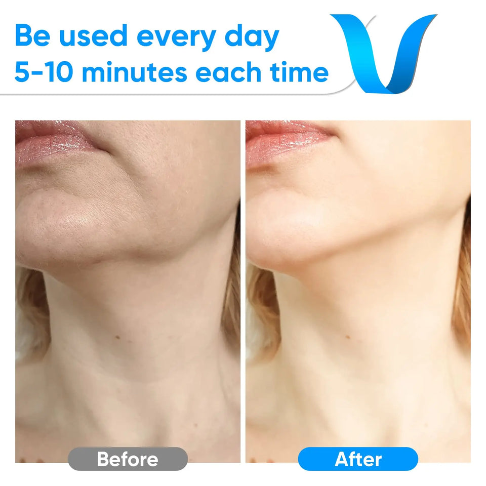 Neck Skin Care Massager Comfortable Facial Massager Face and Neck Beauty Device for Skin Care Adults Men and Women White