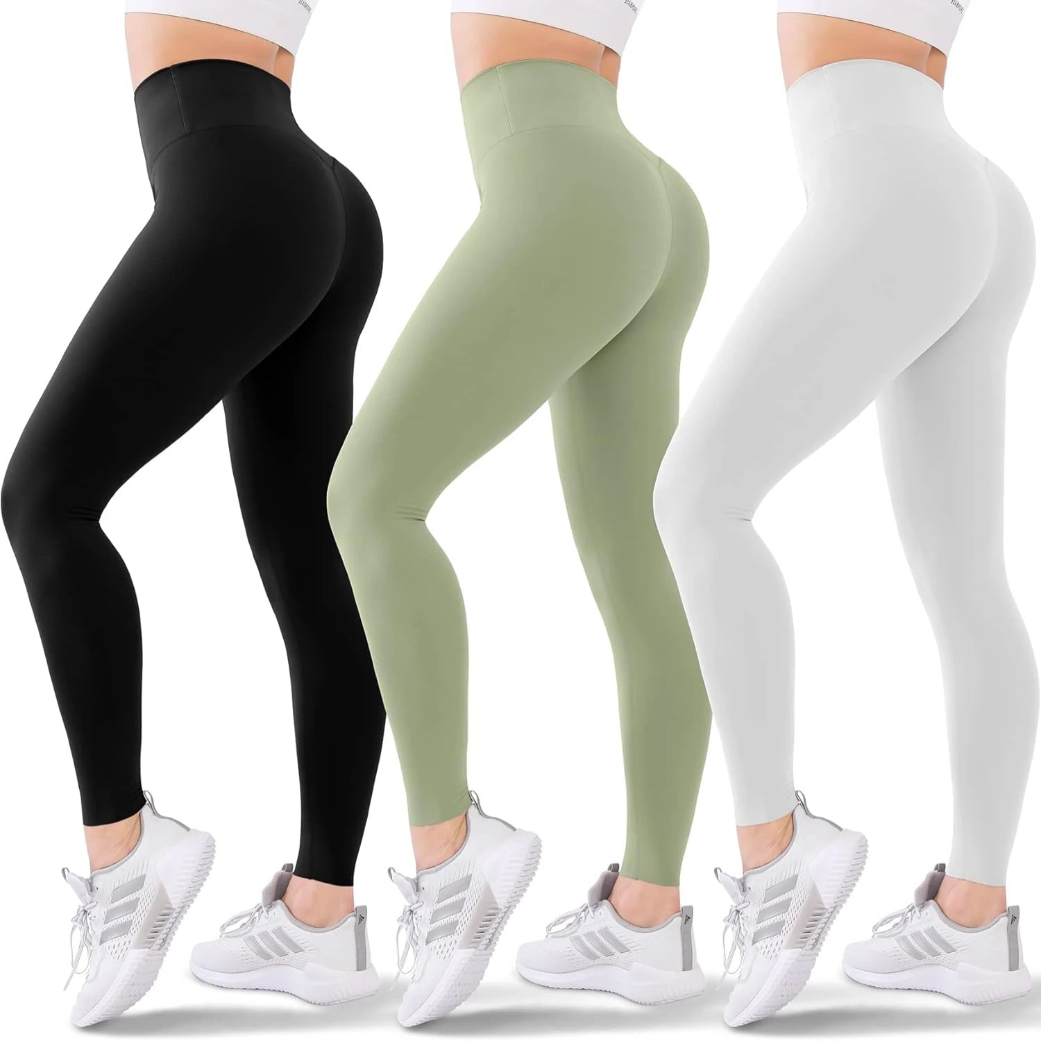 Flattering, cozy, and chic high-waisted athletic leggings 3-Pack for women - Perfect for running, yoga, and workouts - Comfortab - PrimeandBeauty
