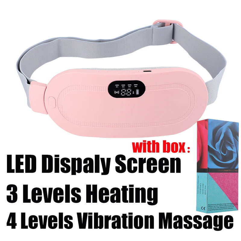 Electric Period Cramp Massager Vibrating Heating Belt for Menstrual Waist Stomach Abdominal Warm Palace Belt - PrimeandBeauty