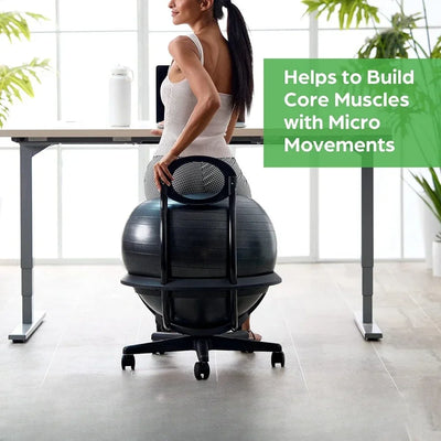 Ultimate Balance Ball Chair - Premium Exercise Stability Yoga Ball Ergonomic Chair for Home and Office Desk - PrimeandBeauty