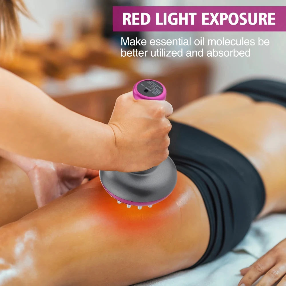 Rechargeable Guasha Massager Body Shaping Heating Meridian Scraping Brush Lymphatic Detoxification Regimen Dredging Fat Burner - PrimeandBeauty