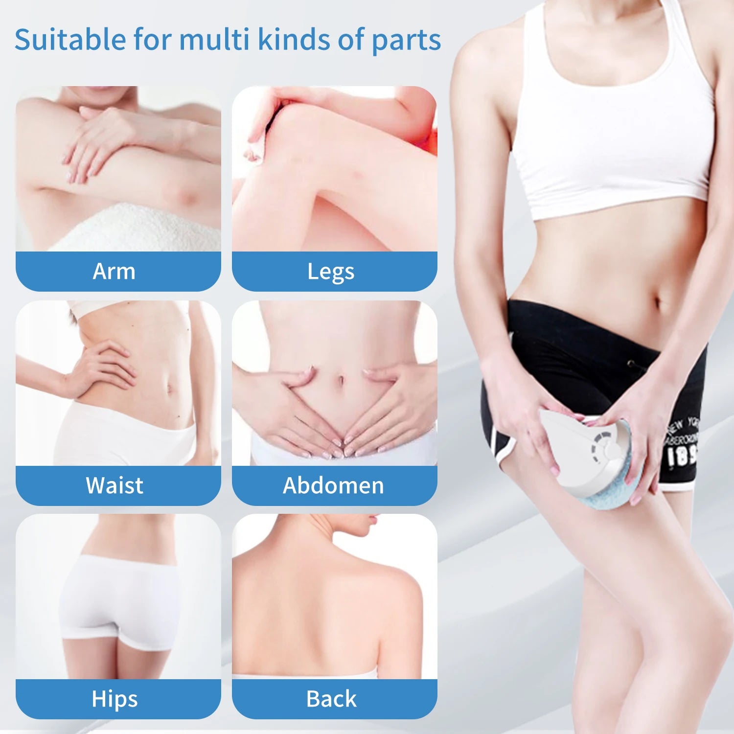 Advanced Body Shaping Massage And Cellulite Fighter, Handheld Body Sculpting Massager With 3 Reusable Pads, - PrimeandBeauty