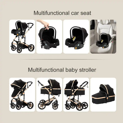 High quality newborn Lightweight  Baby Stroller  Folding Cart  Comfort Baby Stroller 3 in 1 Child Safety Seat With ISOfix - PrimeandBeauty