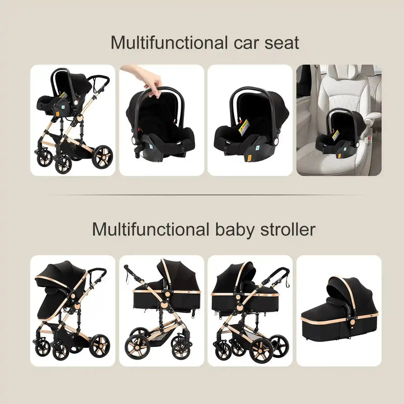 High quality newborn Lightweight  Baby Stroller  Folding Cart  Comfort Baby Stroller 3 in 1 Child Safety Seat With ISOfix - PrimeandBeauty