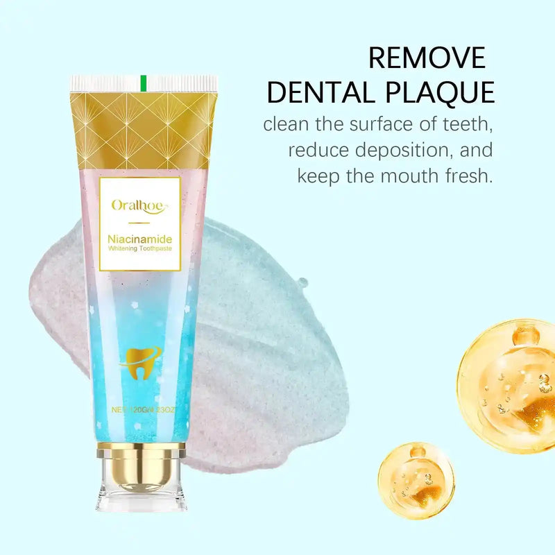 Niacinamide Whitening Toothpaste Remove Yellow Teeth Smoke Stains Improve Oral Smell Breath Fresh Tooth Bleaching Care Product - PrimeandBeauty