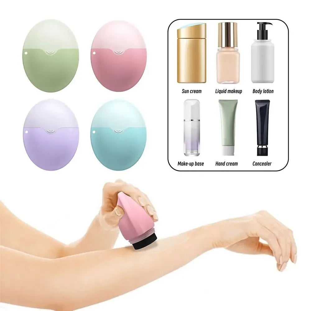 Silicone Suncream Roller Applicator Refillable Oval Isolation Lotion Cream Bottles Stitching Color Sunscreen Lotion Applicator - PrimeandBeauty