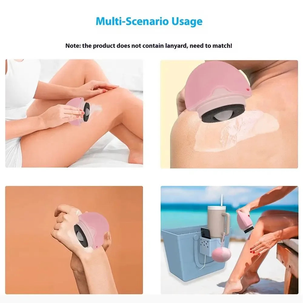 Silicone Suncream Roller Applicator Refillable Oval Isolation Lotion Cream Bottles Stitching Color Sunscreen Lotion Applicator - PrimeandBeauty