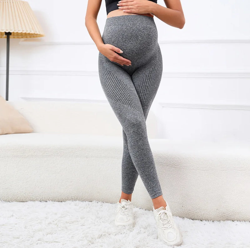 Elastic High Waist Maternity Leggings Skinny For Pregnant Women Belly Support Postpartum Leggins Body Shaper Fitness Trousers - PrimeandBeauty