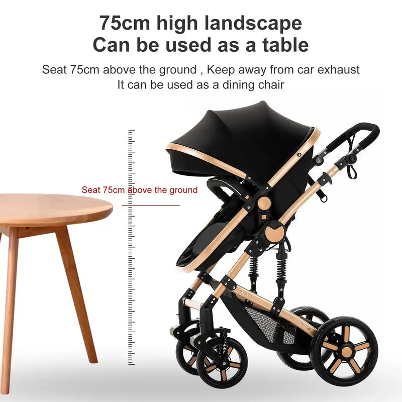High quality newborn Lightweight  Baby Stroller  Folding Cart  Comfort Baby Stroller 3 in 1 Child Safety Seat With ISOfix - PrimeandBeauty