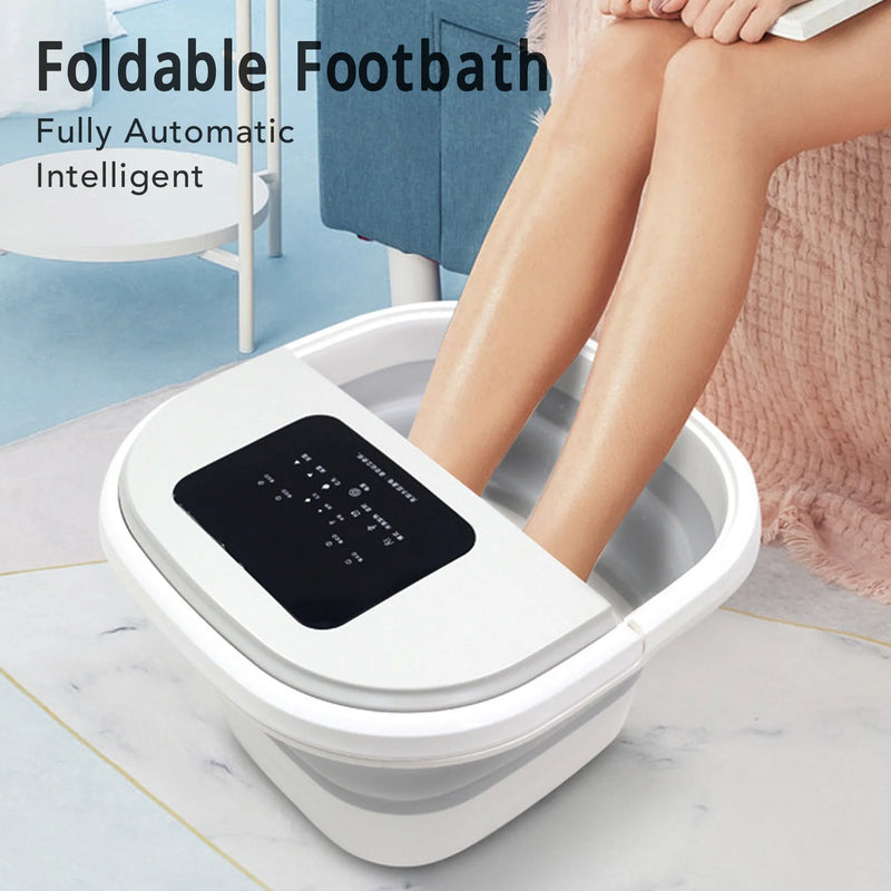Foot Soak Tub Smart Foldable 420W 8L Large Capacity Heating Foot Massager Spa Soaker with 8 Set Rollers - PrimeandBeauty