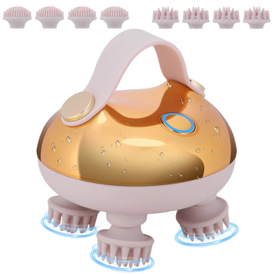 Electric Scalp Massager with 8 Silicone Massage Heads Scalp Kneading Vibrating Device 3 Modes for Hair Growth Stress Relax - PrimeandBeauty