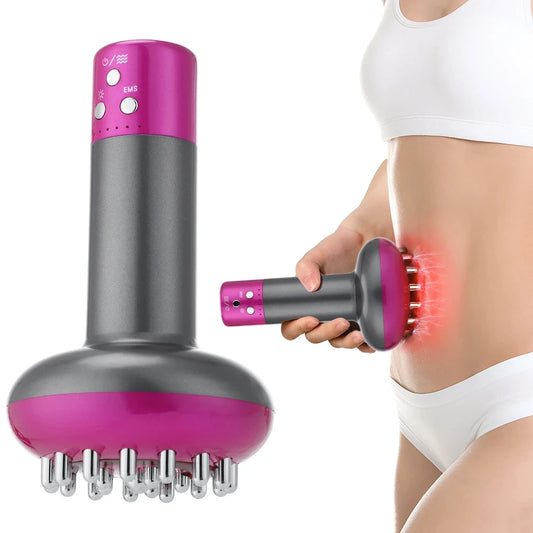 Rechargeable Guasha Massager Body Shaping Heating Meridian Scraping Brush Lymphatic Detoxification Regimen Dredging Fat Burner - PrimeandBeauty