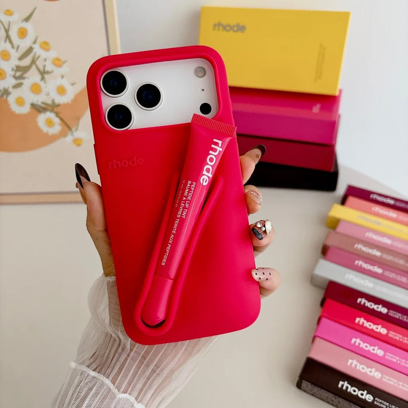 Rhode Silicone iPhone Case with Lip Gloss Holder & Box