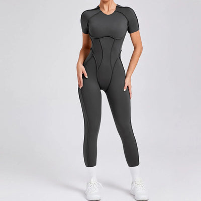New Autumn/Winter Women's One-piece Yoga Jumpsuit leggings Long-sleeved Sexy Backless Slim Fit Sports Outfit - PrimeandBeauty