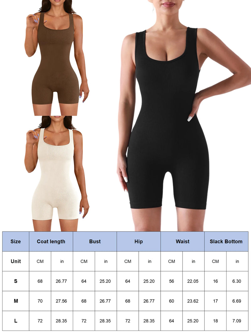 European and American Threaded Jumpsuit Shorts Seamless Elastic Sportswear Fitness Jumpsuit Yoga Suit Onesie - PrimeandBeauty