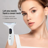 Neck Skin Care Massager Comfortable Facial Massager Face and Neck Beauty Device for Skin Care Adults Men and Women White