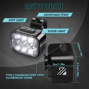 BUCKLOS Bicycle Rear Light Front Light 1100mAh LED COB Waterproof Bike Lamp USB Rechargeable Mtb Road Bike Taillights Bike Parts - PrimeandBeauty