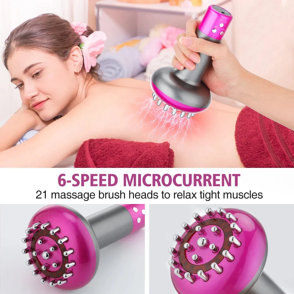 Rechargeable Guasha Massager Body Shaping Heating Meridian Scraping Brush Lymphatic Detoxification Regimen Dredging Fat Burner - PrimeandBeauty