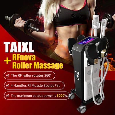 New EMS 2 in 1 Roller Massage Lose Weight Therapy 40K Compressive Micro vibration Vacuum 5D Body slimming Machine - PrimeandBeauty