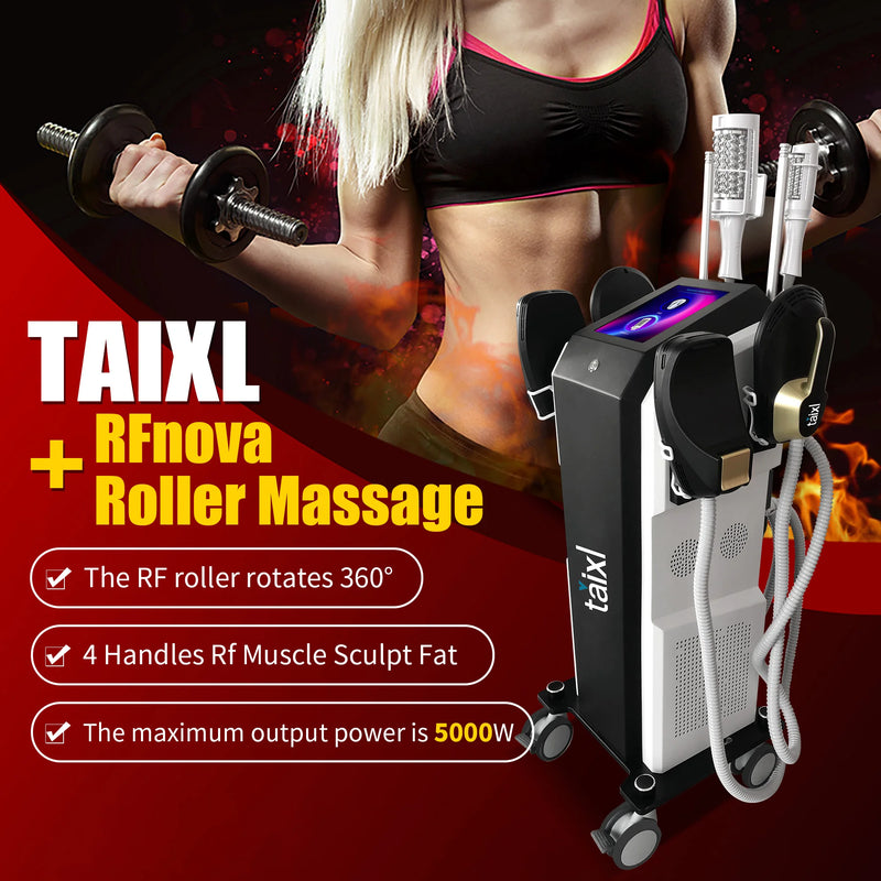 New EMS 2 in 1 Roller Massage Lose Weight Therapy 40K Compressive Micro vibration Vacuum 5D Body slimming Machine - PrimeandBeauty