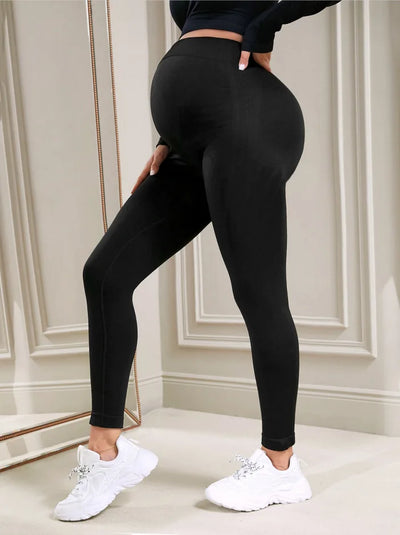 Elastic High Waist Maternity Leggings Skinny For Pregnant Women Belly Support Postpartum Leggins Body Shaper Fitness Trousers - PrimeandBeauty