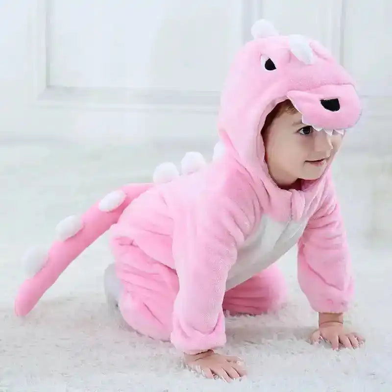 Umorden Infant Toddler Rabbit Dog Lion Tiger Dinosaur Costumes Baby Boys Girls Kigurumi Cartoon Animal Romper Halloween Purim - PrimeandBeauty