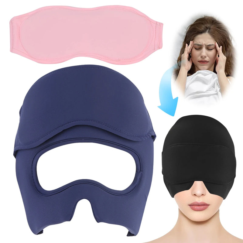 Gel Cold Hot Head Ice Cap Migraine Relief Hat Relief Migraine Ice Head Wrap Full Head Cold Compress Hat Head Heat Treatments Hat - PrimeandBeauty