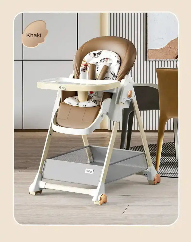 Multifunctional Foldable Baby High Chair Adjustable Height Feeding Chair Can Sit Can Lie Toddle Play Chair - PrimeandBeauty