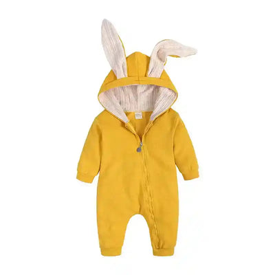 Baby Rompers Boys Girls Newborn 0 to 3 6 9 12 18 Months Boutique Cotton Long Sleeve Rabbit Ear Infant Onesie Spring Fall Clothes - PrimeandBeauty
