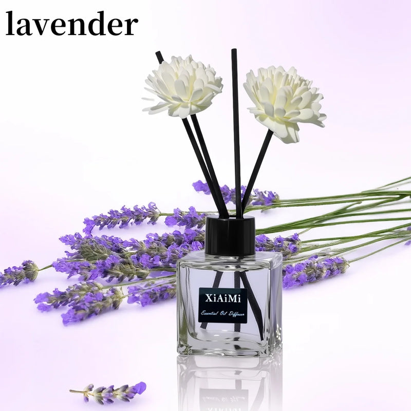 Flameless Home Fragrance Freesia Lavender Aromatherapy Oil with Reed Diffuser Stick Liquid Air Freshener Room Decor Ornaments - PrimeandBeauty