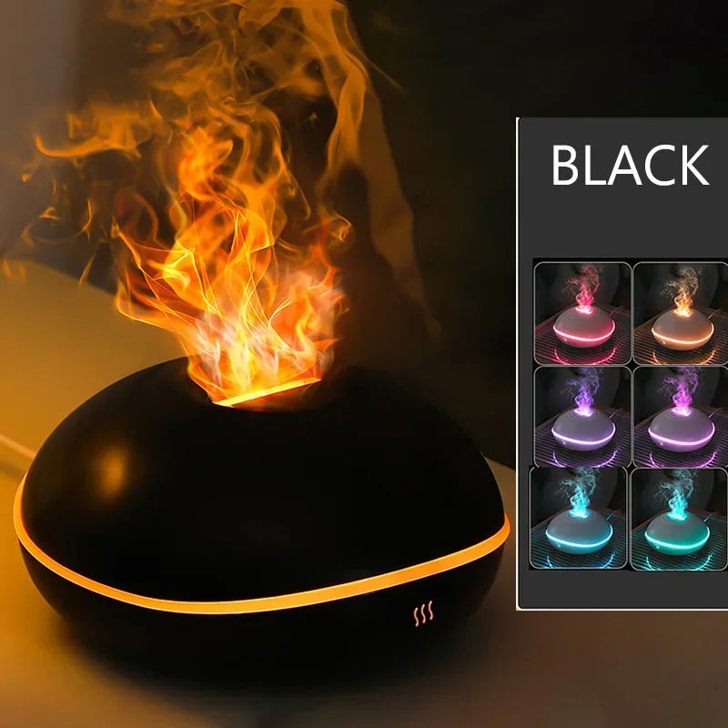 7 colores Fire Flame Wood grain aromatherapy machine humidifier Aroma Diffuser Air Ultrasonic Mist Maker Fogger Aroma - PrimeandBeauty