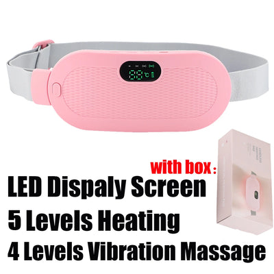 Electric Period Cramp Massager Vibrating Heating Belt for Menstrual Waist Stomach Abdominal Warm Palace Belt - PrimeandBeauty
