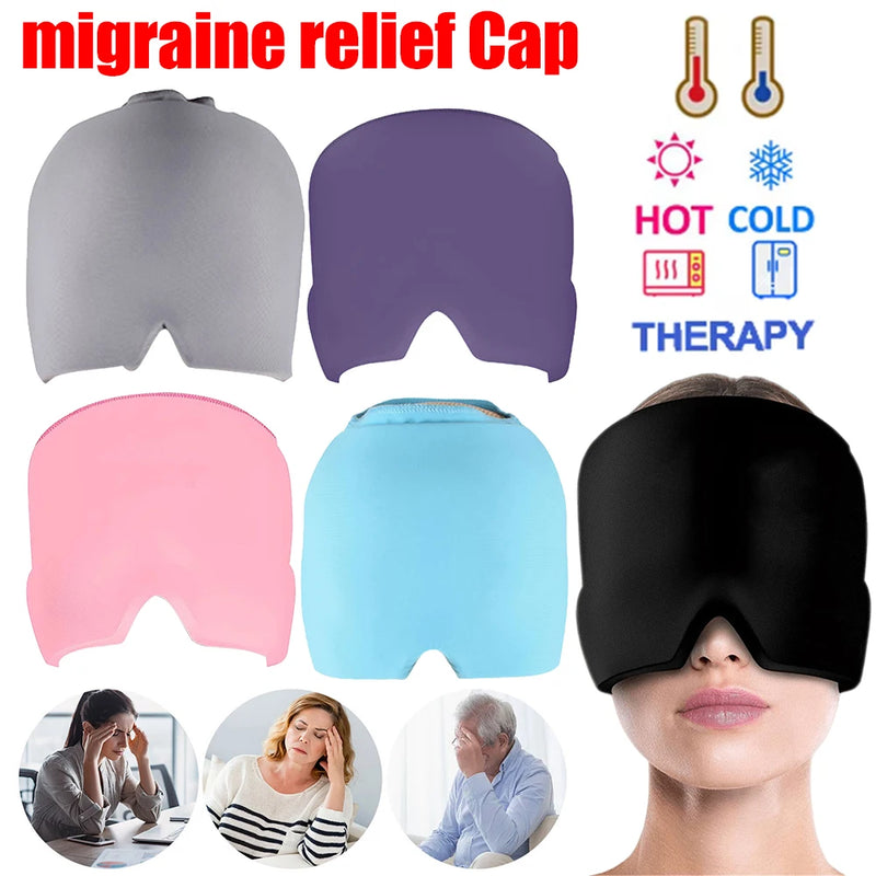 Relief Headgear Migraine Relief Cap Gel Ice Cap Cold Compress Therapy Cap Ice Head Wrap Pack Eye Mask For Pressure Relieve Pain - PrimeandBeauty