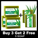 KYLIEFIT Cool Fresh Aloe Soap Bar, Reduce Acne and Black Spots, Clean Skin, Oil Control, Exfoliation, For Face And Body Use - PrimeandBeauty