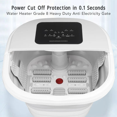 Foot Massager Spa Soaker Foot Soak Tub Smart Foldable 420W 8L Large Capacity Heating Foot Massager Spa Soaker with 8 Set Rollers - PrimeandBeauty