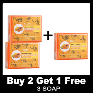 AILKE Skin Whitening Handmade Soap -Organic Papaya Soap For Black Spots, Clean Stains, Improves Dull Skin, Face & Body & Hands - PrimeandBeauty
