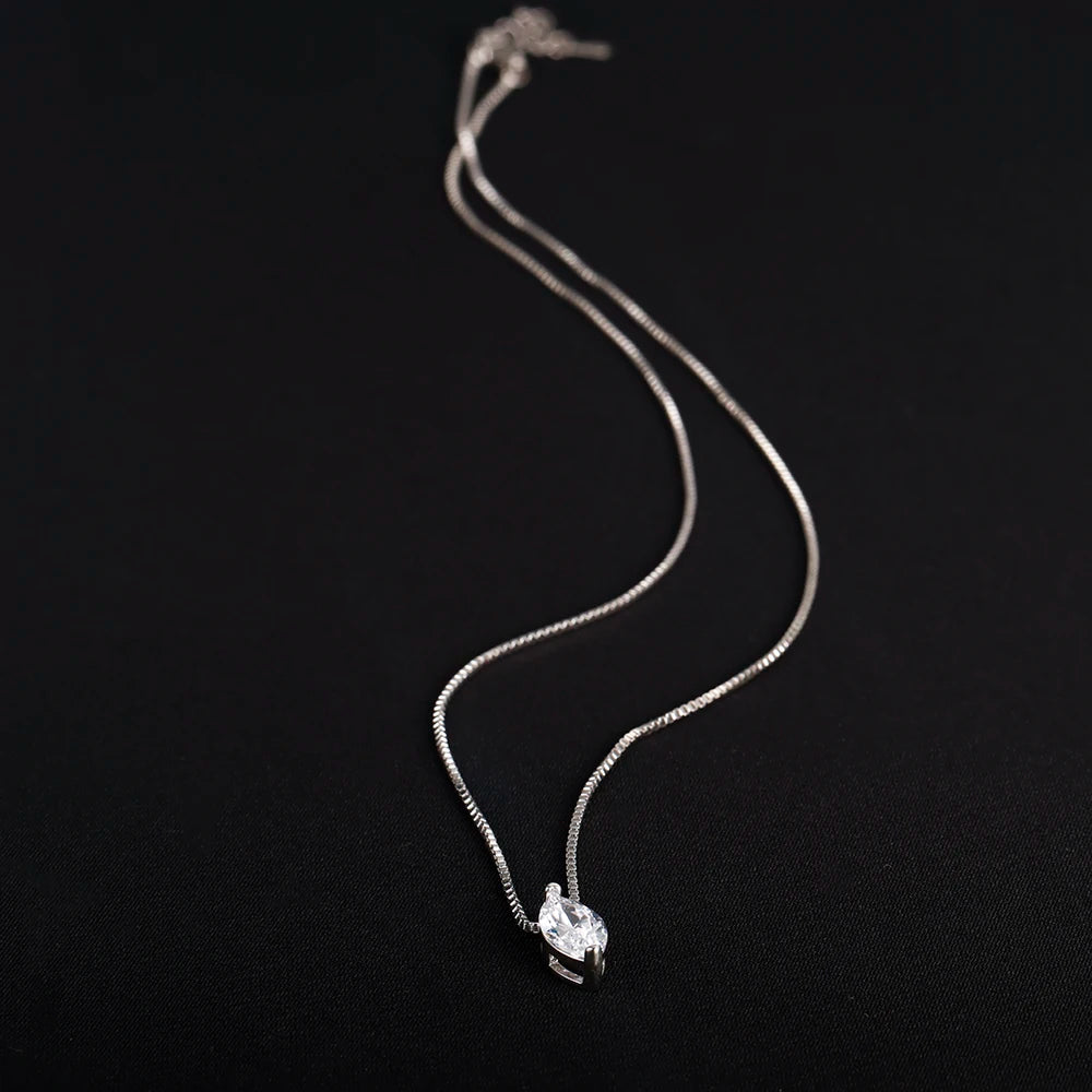 New 5*10mm 1CT Marquise Cut Moissanite Diamond Necklace for Women Certified 925 Sterling Silver Neck Chain Party Jewelry Gift - PrimeandBeauty