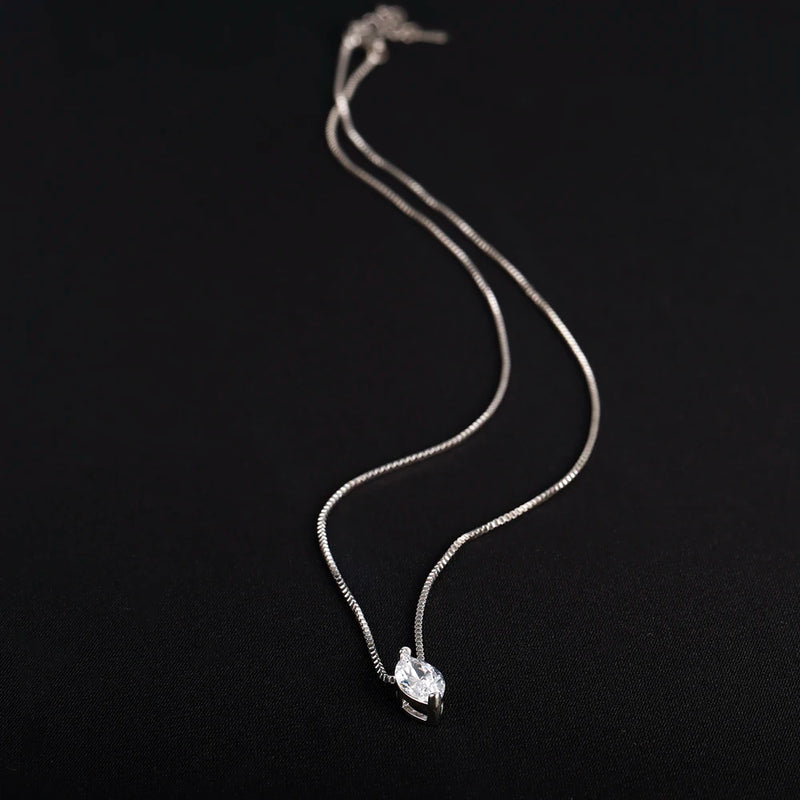 New 5*10mm 1CT Marquise Cut Moissanite Diamond Necklace for Women Certified 925 Sterling Silver Neck Chain Party Jewelry Gift - PrimeandBeauty