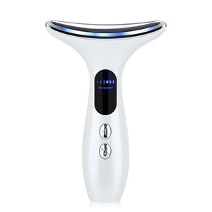 Emeka Neck Beauty Device EMS Microcurrent Chin Facial Lifting LED Firming Rejuvenation Anti Wrinkle Skin Care Face Massager