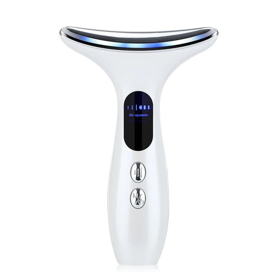 Emeka Neck Beauty Device EMS Microcurrent Chin Facial Lifting LED Firming Rejuvenation Anti Wrinkle Skin Care Face Massager