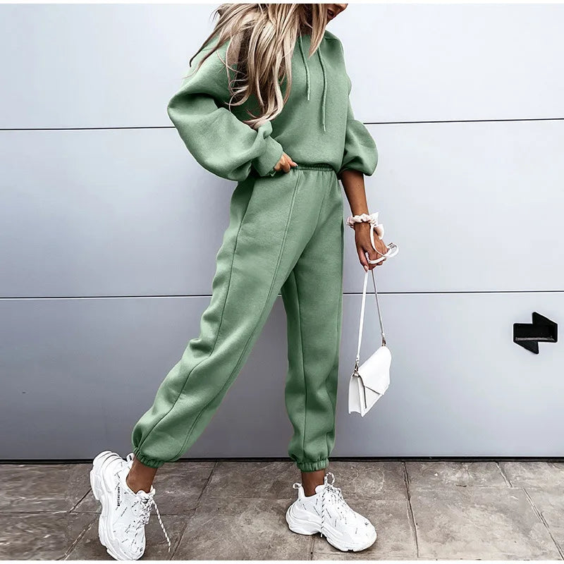 2025 Women Hoodies Sports Tops Pants Tracksuit Sweatshirt Sweat Suit Jogging Set Long Sleeve Hoodie Sport Pants Lady Suit - PrimeandBeauty
