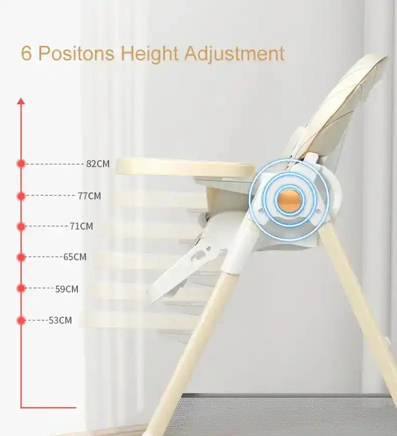 Multifunctional Foldable Baby High Chair Adjustable Height Feeding Chair Can Sit Can Lie Toddle Play Chair - PrimeandBeauty