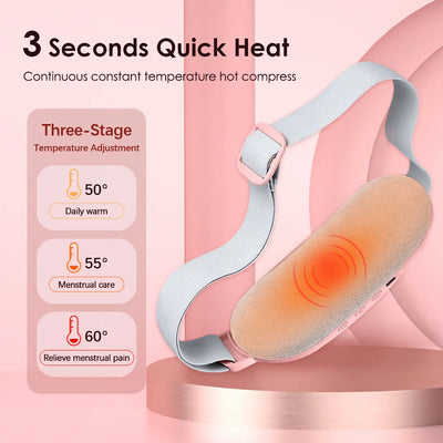 Electric Period Cramp Massager Vibrating Heating Belt for Menstrual Waist Stomach Abdominal Warm Palace Belt - PrimeandBeauty