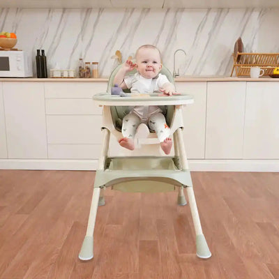1pc Children's Dining High Chair, Foldable Dining Chair, Detachable Dining Plate, Portable Children's Chair - PrimeandBeauty