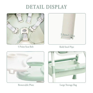 1pc Children's Dining High Chair, Foldable Dining Chair, Detachable Dining Plate, Portable Children's Chair - PrimeandBeauty