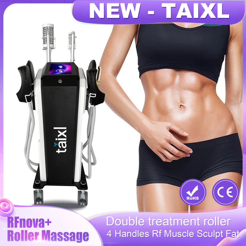 New EMS 2 in 1 Roller Massage Lose Weight Therapy 40K Compressive Micro vibration Vacuum 5D Body slimming Machine - PrimeandBeauty