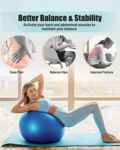 Yoga Ball Workout Ball, Explosion-proof Anti-Slip Stability Ball, Swiss Ball Physiotherapy, Balance Ball Chair - PrimeandBeauty